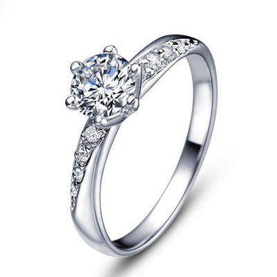 Silver Plated Women Engagement Ring