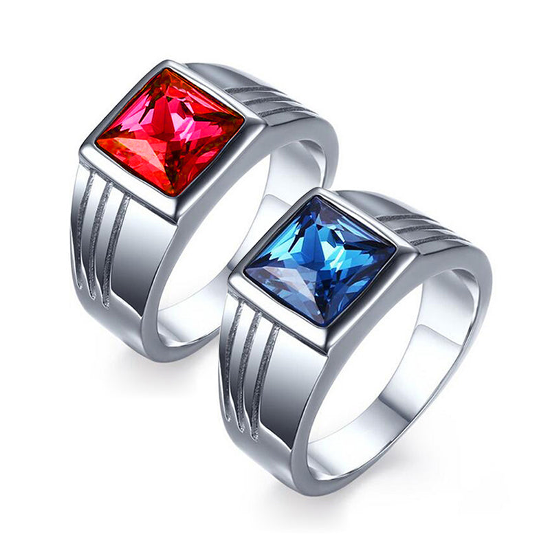 Red Stone Jewelry Men Engagement Ring