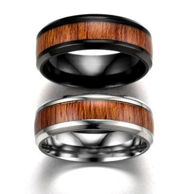 Men Vintage Wood Engagement Ring